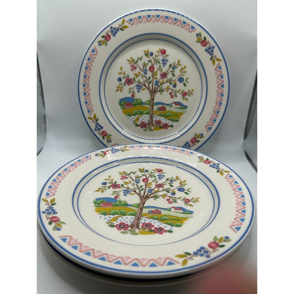 Vintage International‎ China Blueridge Pattern Set/3 Salad Bread Plates Nice!